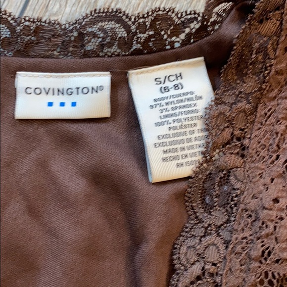 Covington Brown Lace Tank Top - Picture 2 of 7